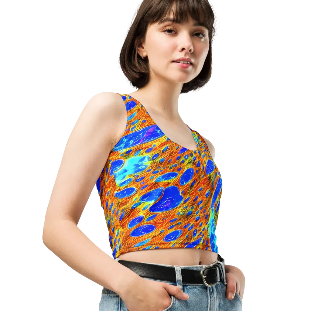 Bluefire Veins on Crop Top — Right Front
