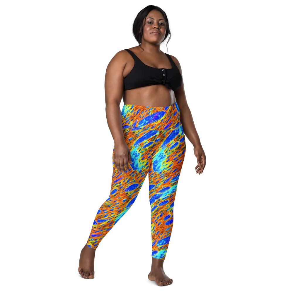 Bluefire Veins on Leggings with Pockets — Front
