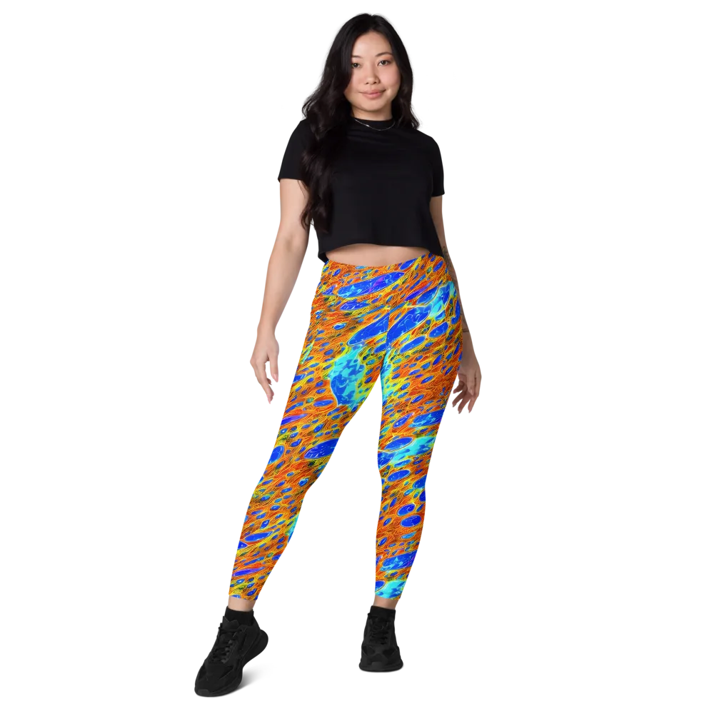 Bluefire Veins on Leggings with Pockets — Front