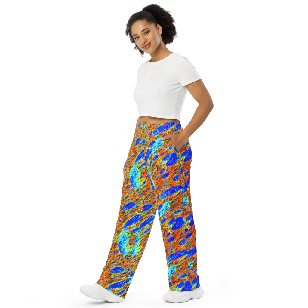 Bluefire Veins on Wide-Leg Pants — Left Front