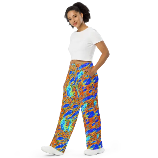 Bluefire Veins on a Wide-Leg Pants