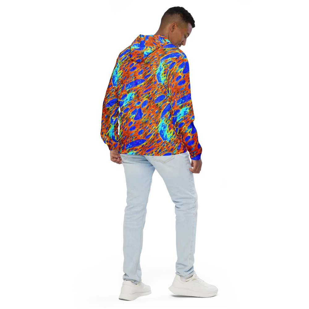 Bluefire Veins on Men's Windbreaker — Back