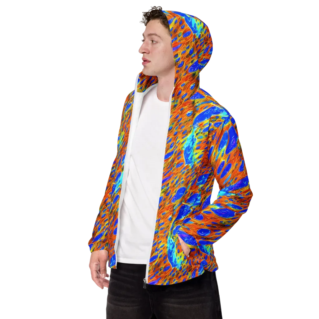 Bluefire Veins on Men's Windbreaker — Left Front
