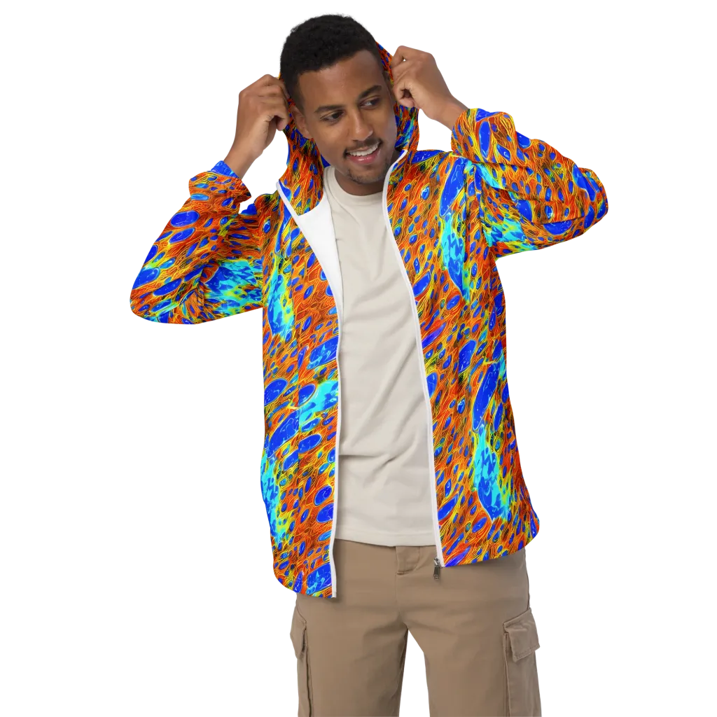 Bluefire Veins on Men's Windbreaker — Front