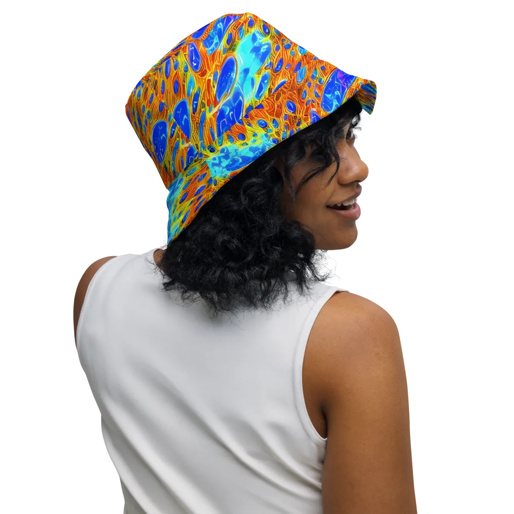 Bluefire Veins on Reversible Bucket Hat — Right Outside