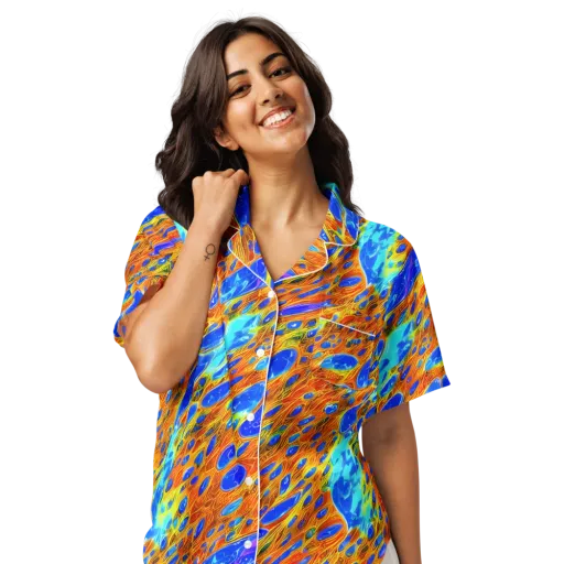 Bluefire Veins on a Women's Short Sleeve Pajama Top