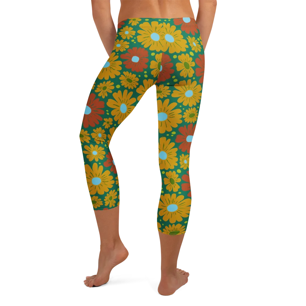 Marigold Voltage on Capri Leggings — Back