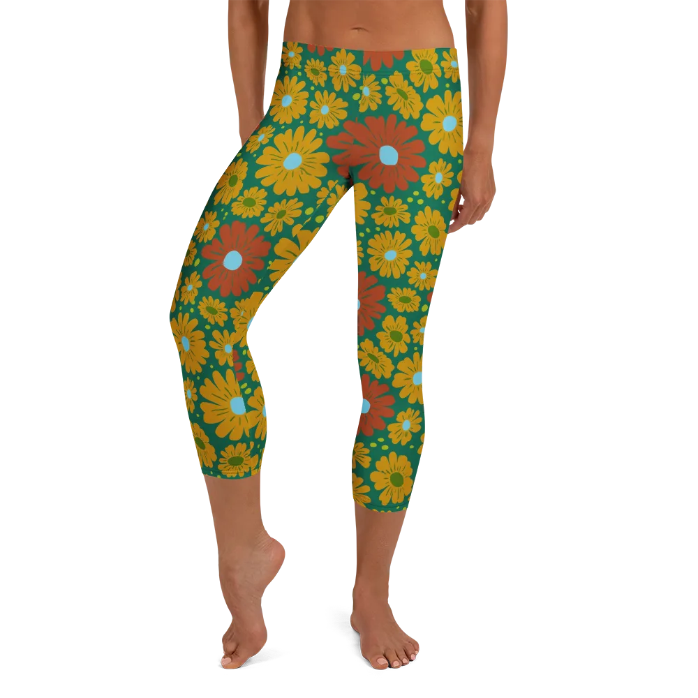 Marigold Voltage on Capri Leggings — Front