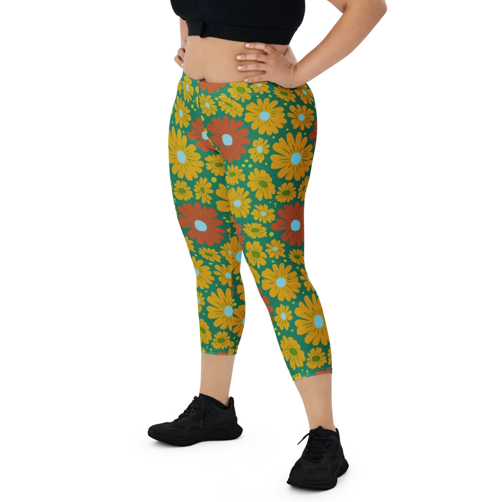 Marigold Voltage on Capri Leggings — Front