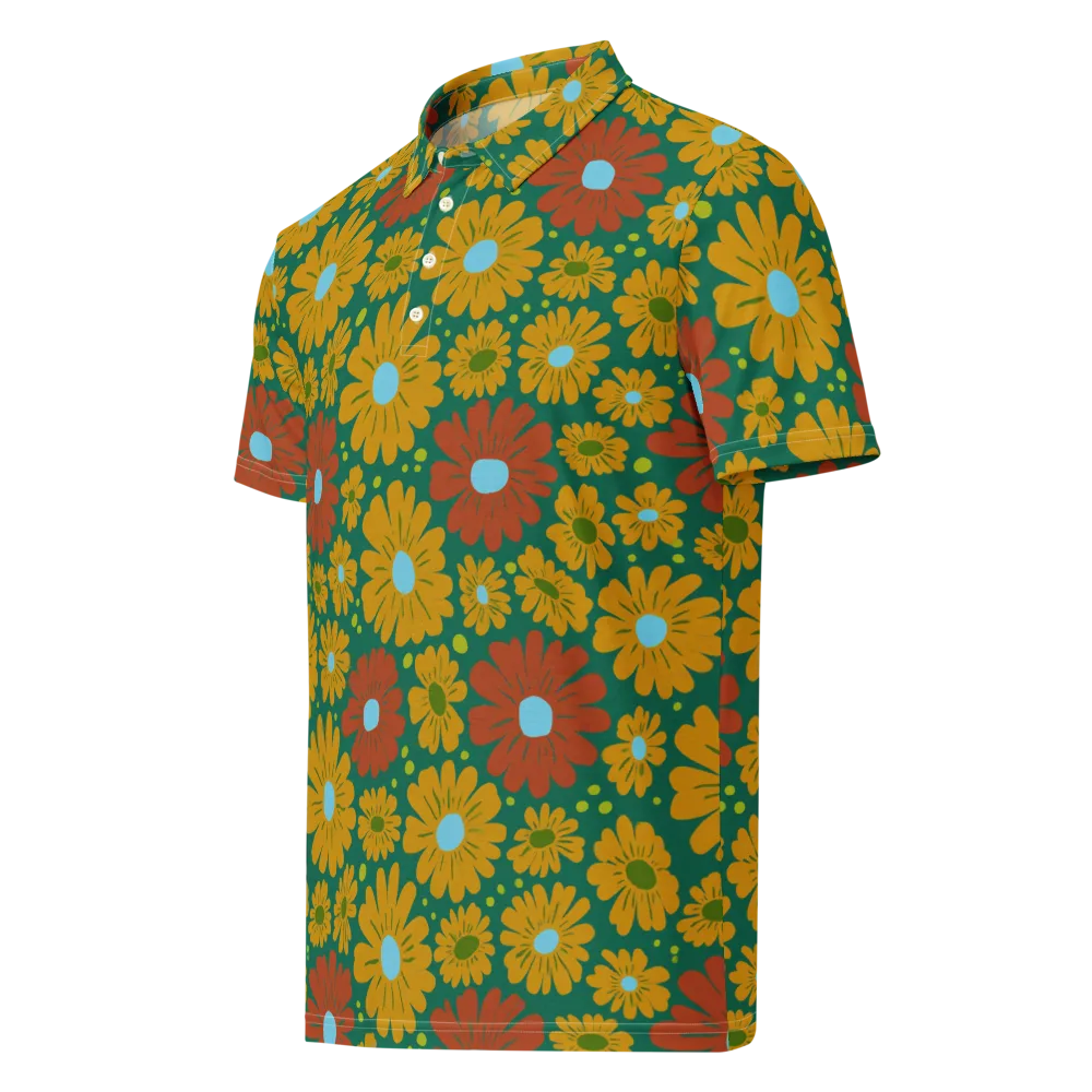 Marigold Voltage on Men's Slim Fit Polo Shirt — Left Front