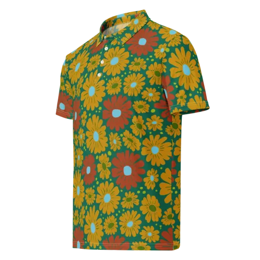 Marigold Voltage on a Men's Slim Fit Polo Shirt