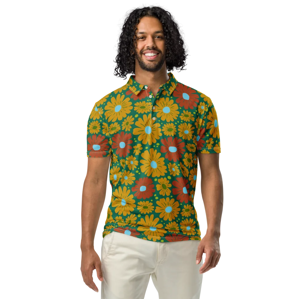 Marigold Voltage on Men's Slim Fit Polo Shirt — Front