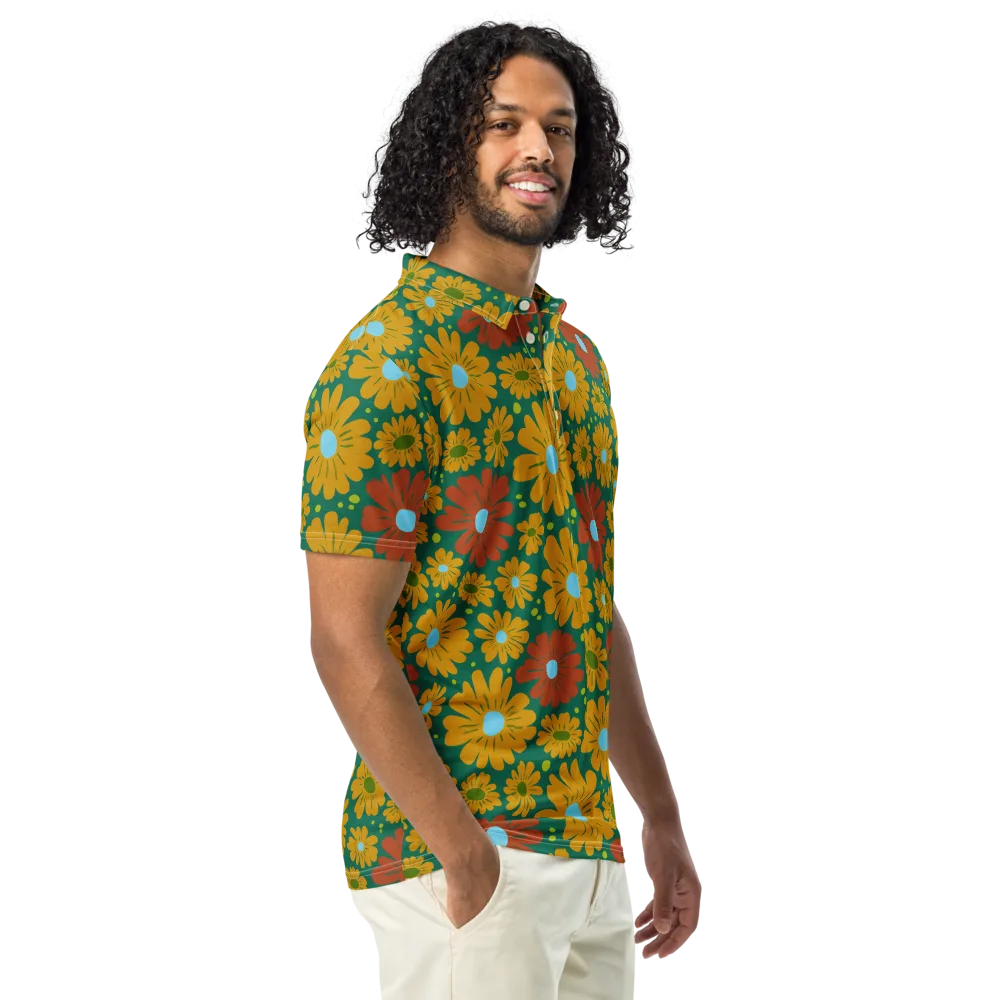 Marigold Voltage on Men's Slim Fit Polo Shirt — Right Front