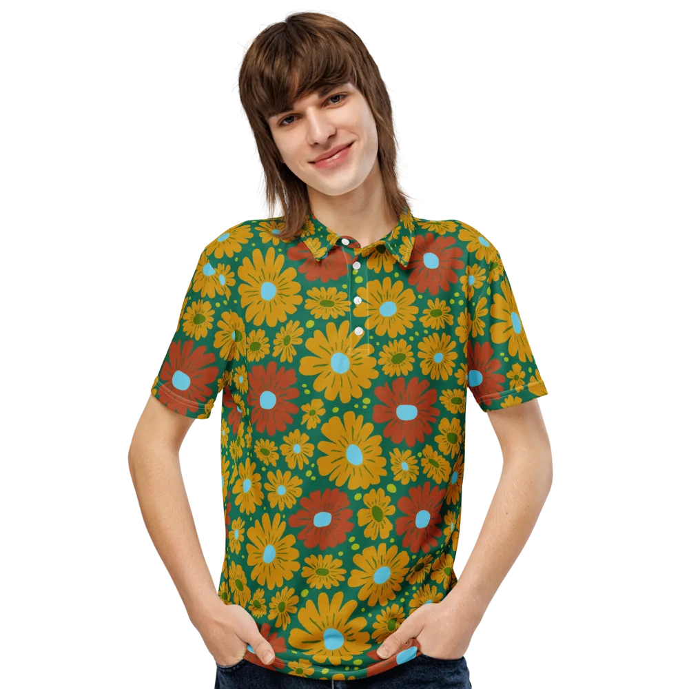 Marigold Voltage on Men's Slim Fit Polo Shirt — Front
