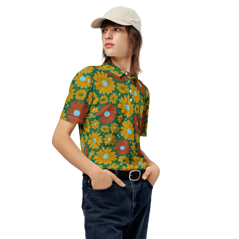 Marigold Voltage on Men's Slim Fit Polo Shirt — Right Front