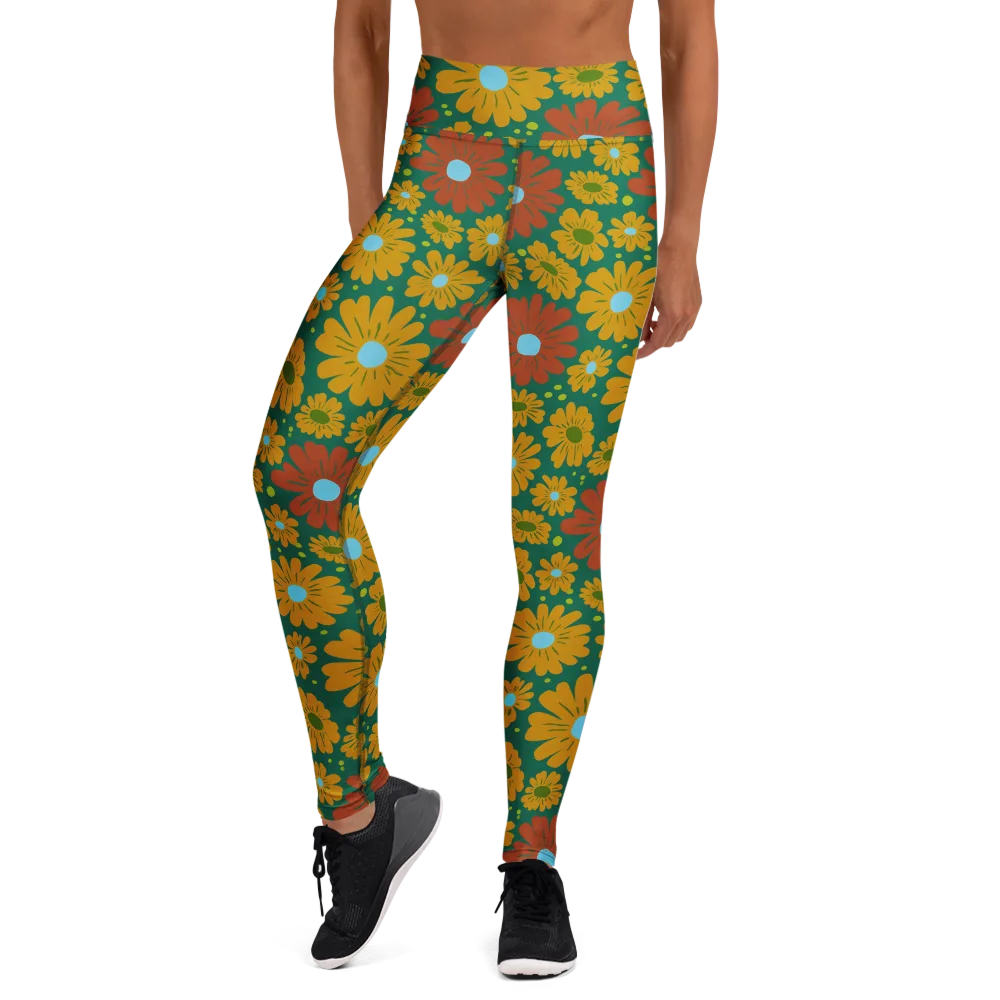 Marigold Voltage on Yoga Leggings — Front