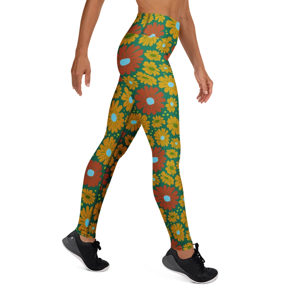 Marigold Voltage on Yoga Leggings — Right