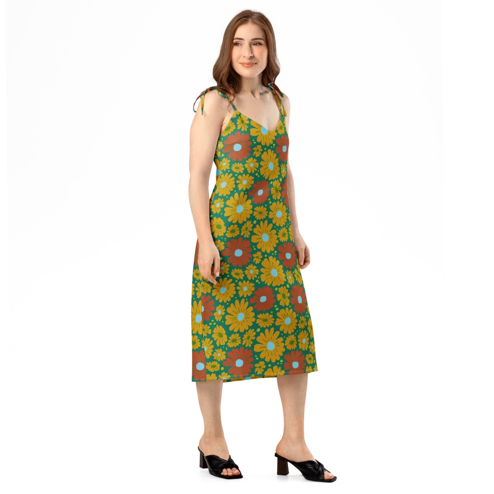 Marigold Voltage on Slip Dress — Right Front