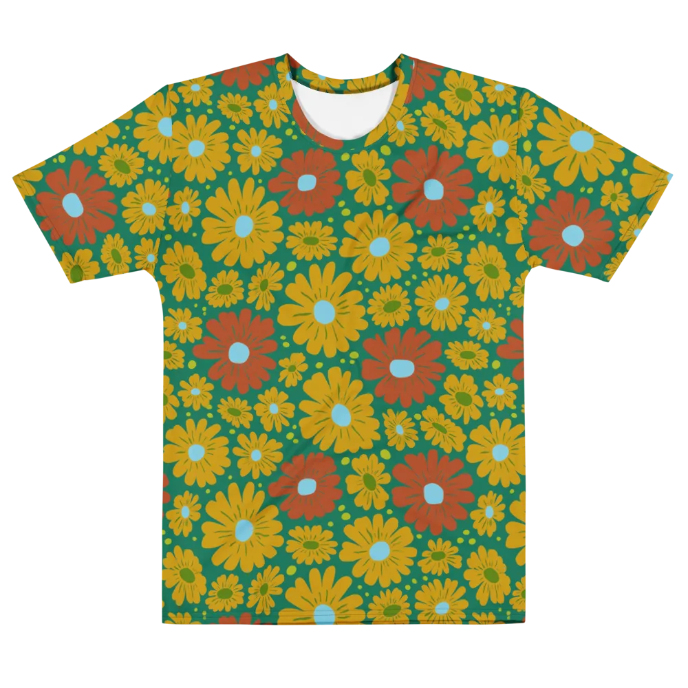 Marigold Voltage on Men's Cotton Crew Neck T-Shirt — Front