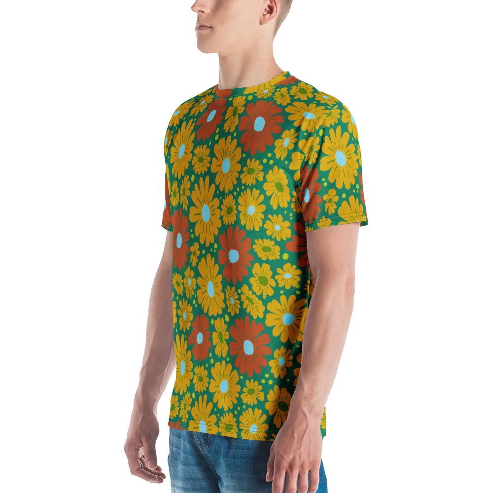 Marigold Voltage on Men's Crew Neck T-Shirt — Left