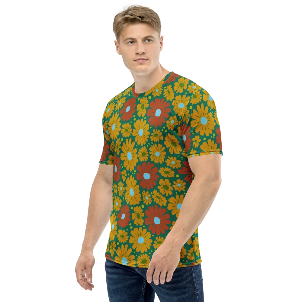 Marigold Voltage on Men's Crew Neck T-Shirt — Left