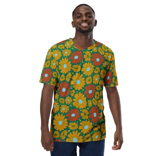 Marigold Voltage on a Men's Crew Neck T-Shirt