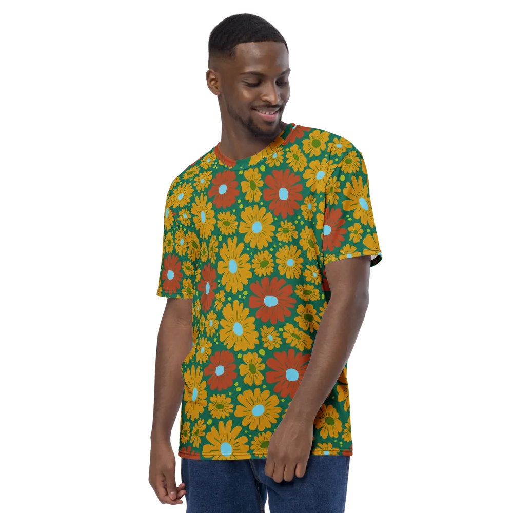 Marigold Voltage on Men's Crew Neck T-Shirt — Left