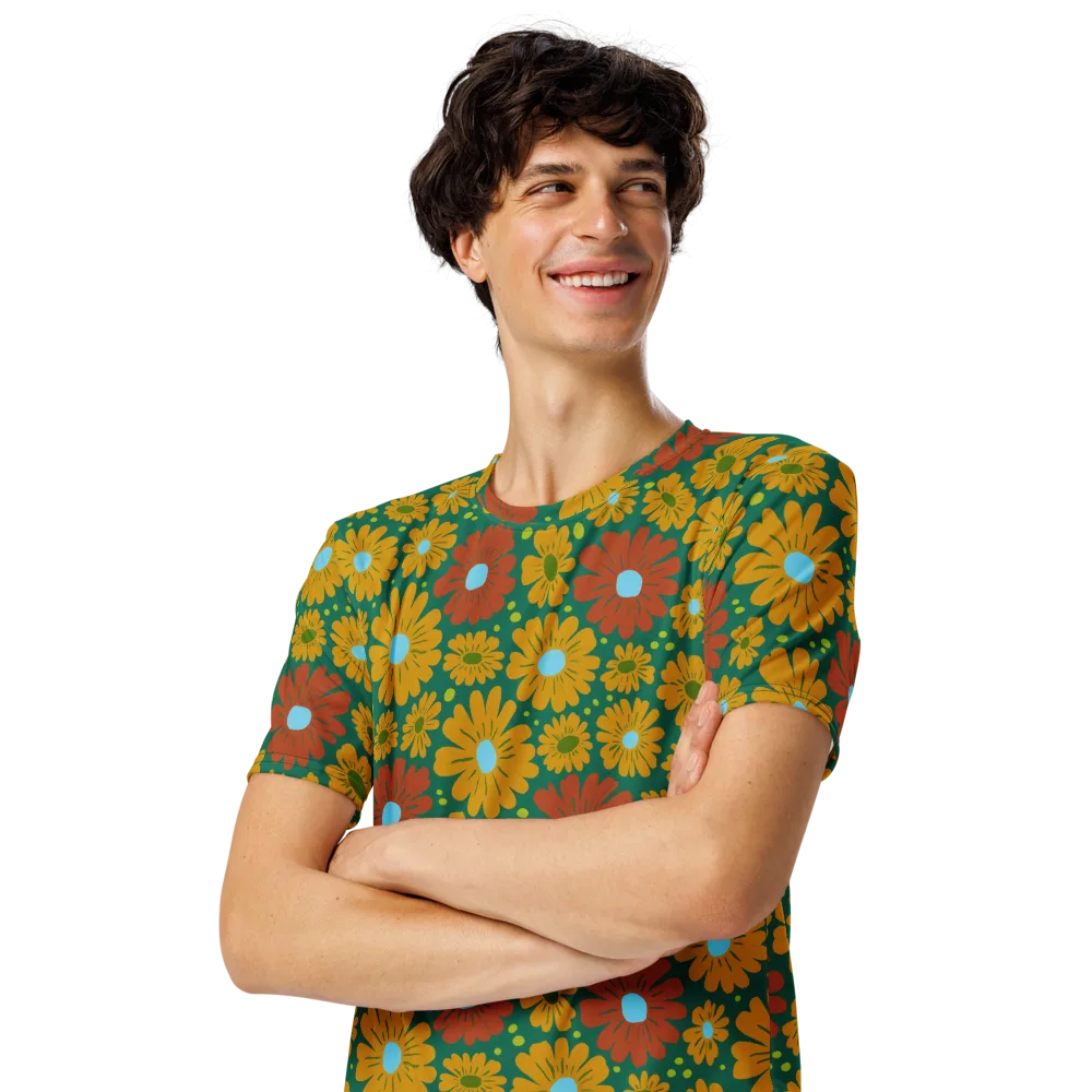 Marigold Voltage on Men's Crew Neck T-Shirt — Left Front