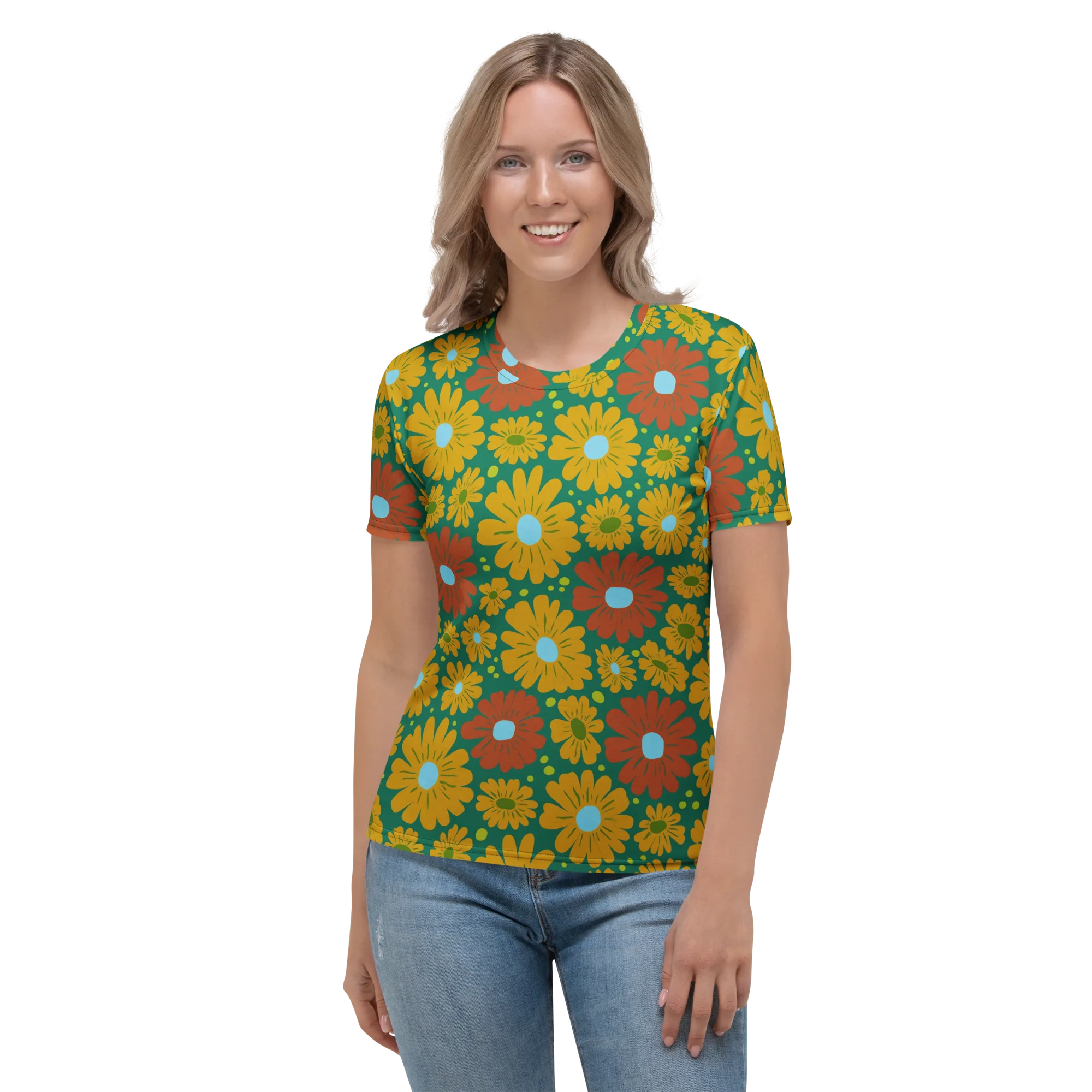 Marigold Voltage on Women's Crew Neck T-Shirt — Front