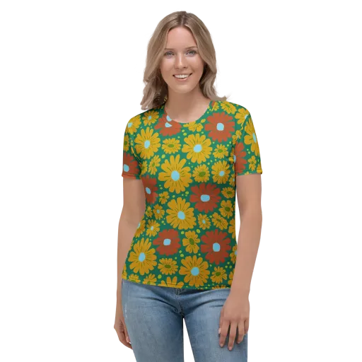Marigold Voltage on a Women's Crew Neck T-Shirt
