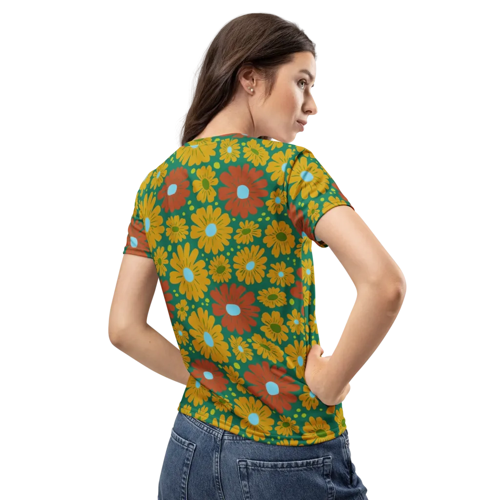 Marigold Voltage on Women's Crew Neck T-Shirt — Back