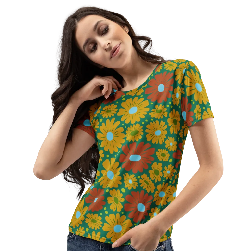 Marigold Voltage on Women's Crew Neck T-Shirt — Left Front