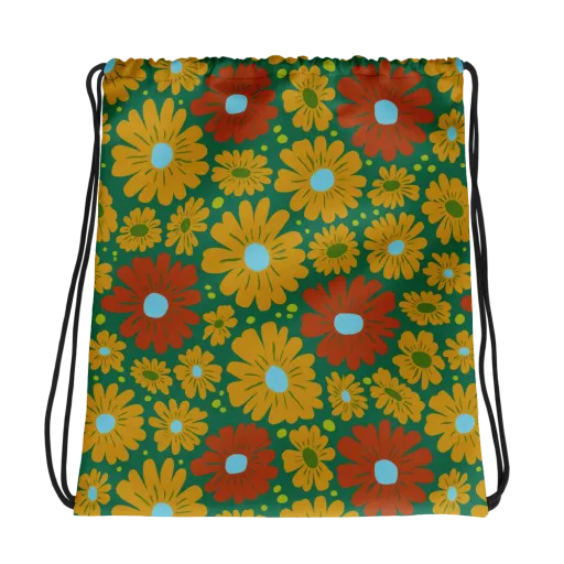 Marigold Voltage on a Drawstring Bag