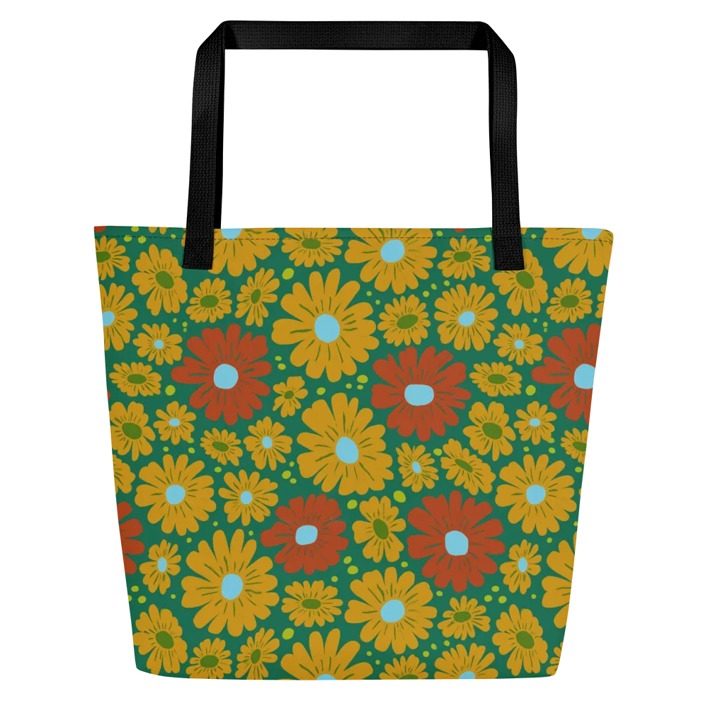 Marigold Voltage on Large Tote Bag W/ Pocket — Front