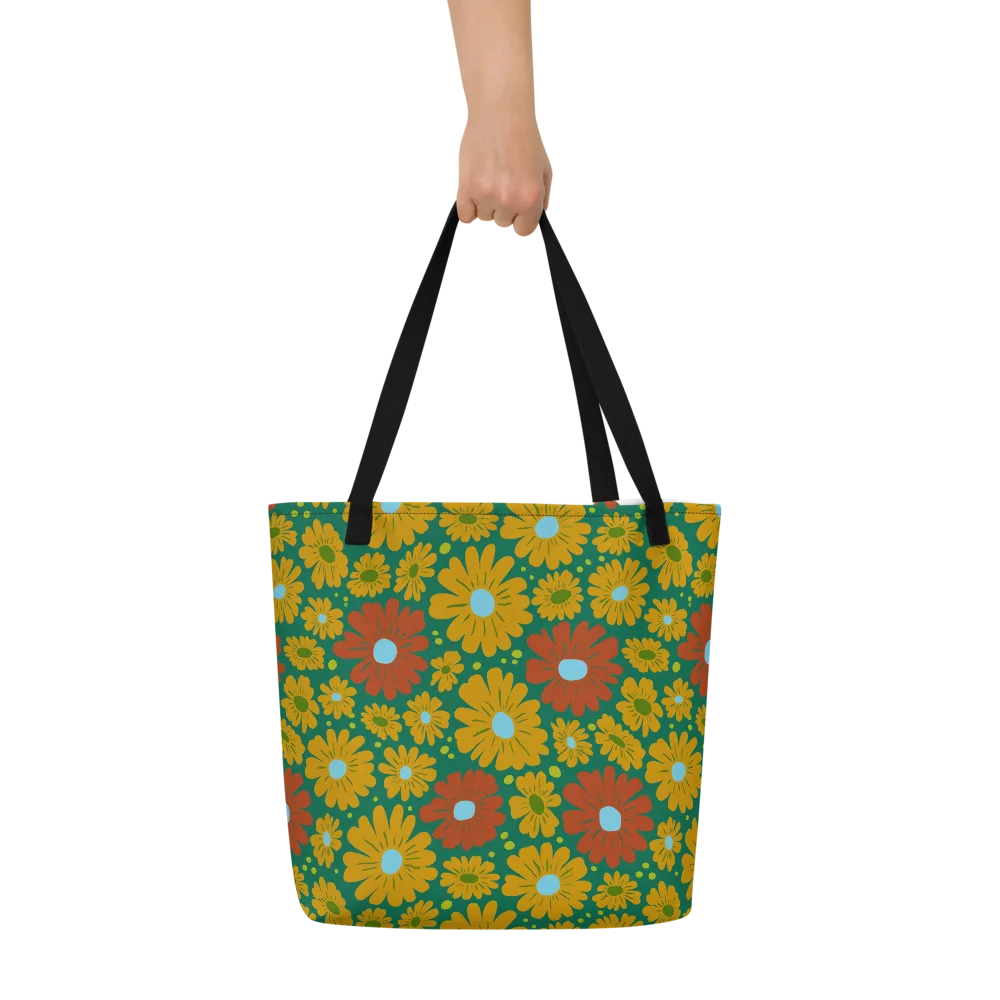 Marigold Voltage on Large Tote Bag W/ Pocket — Front