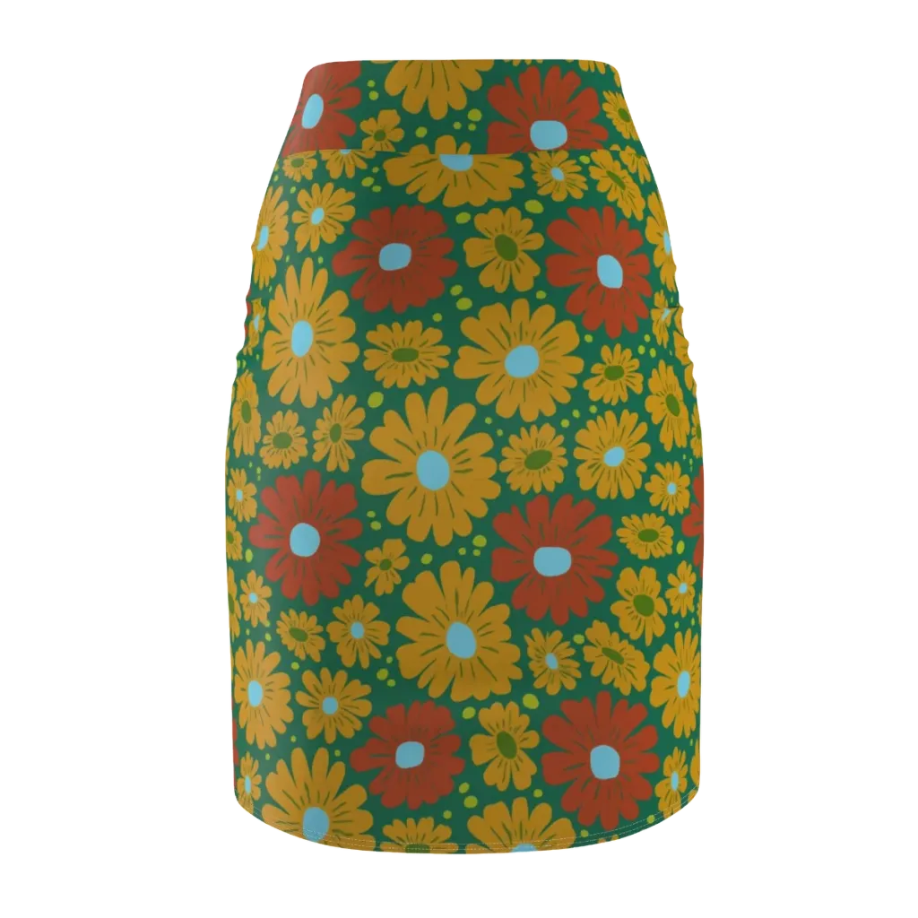 Marigold Voltage on Pencil Skirt — Back