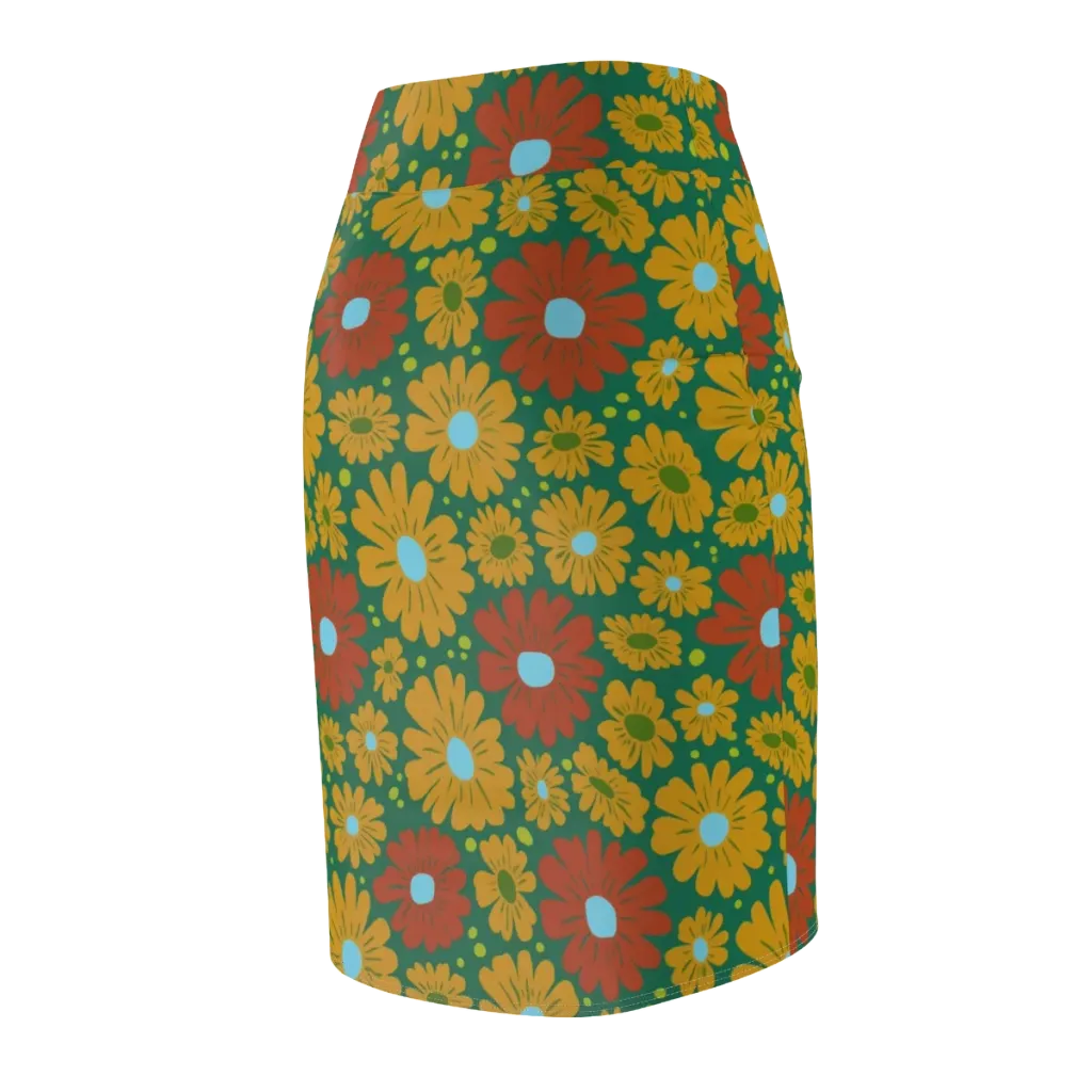 Marigold Voltage on Pencil Skirt — Back Side