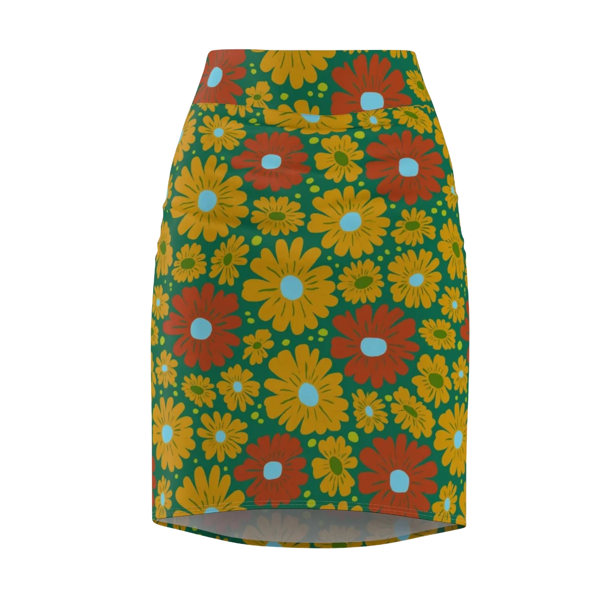 Marigold Voltage on Pencil Skirt — Front