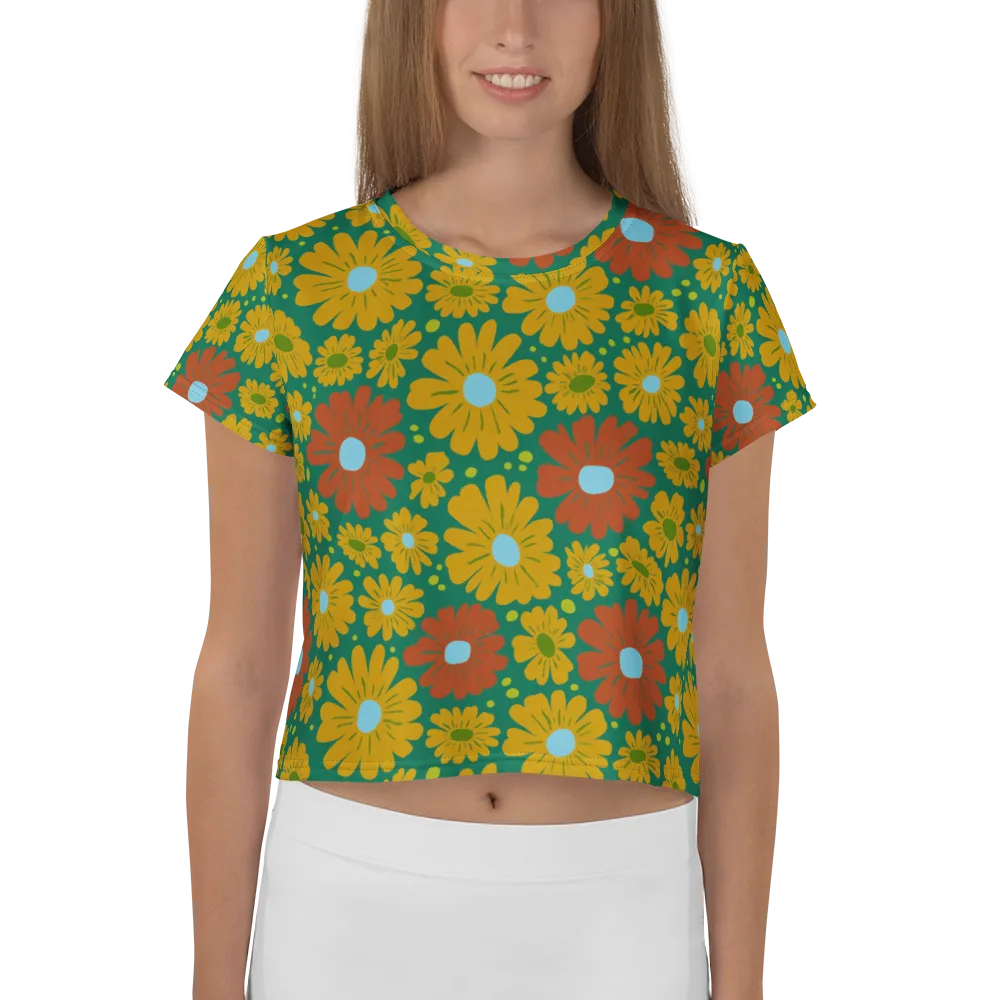 Marigold Voltage on Crop Tee — Front