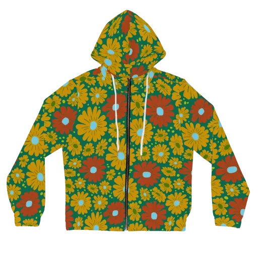 Marigold Voltage on a Women's Full-Zip Hoodie