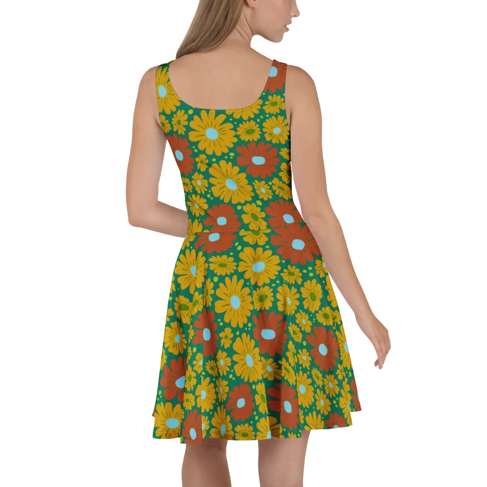 Marigold Voltage on Skater Dress — Back