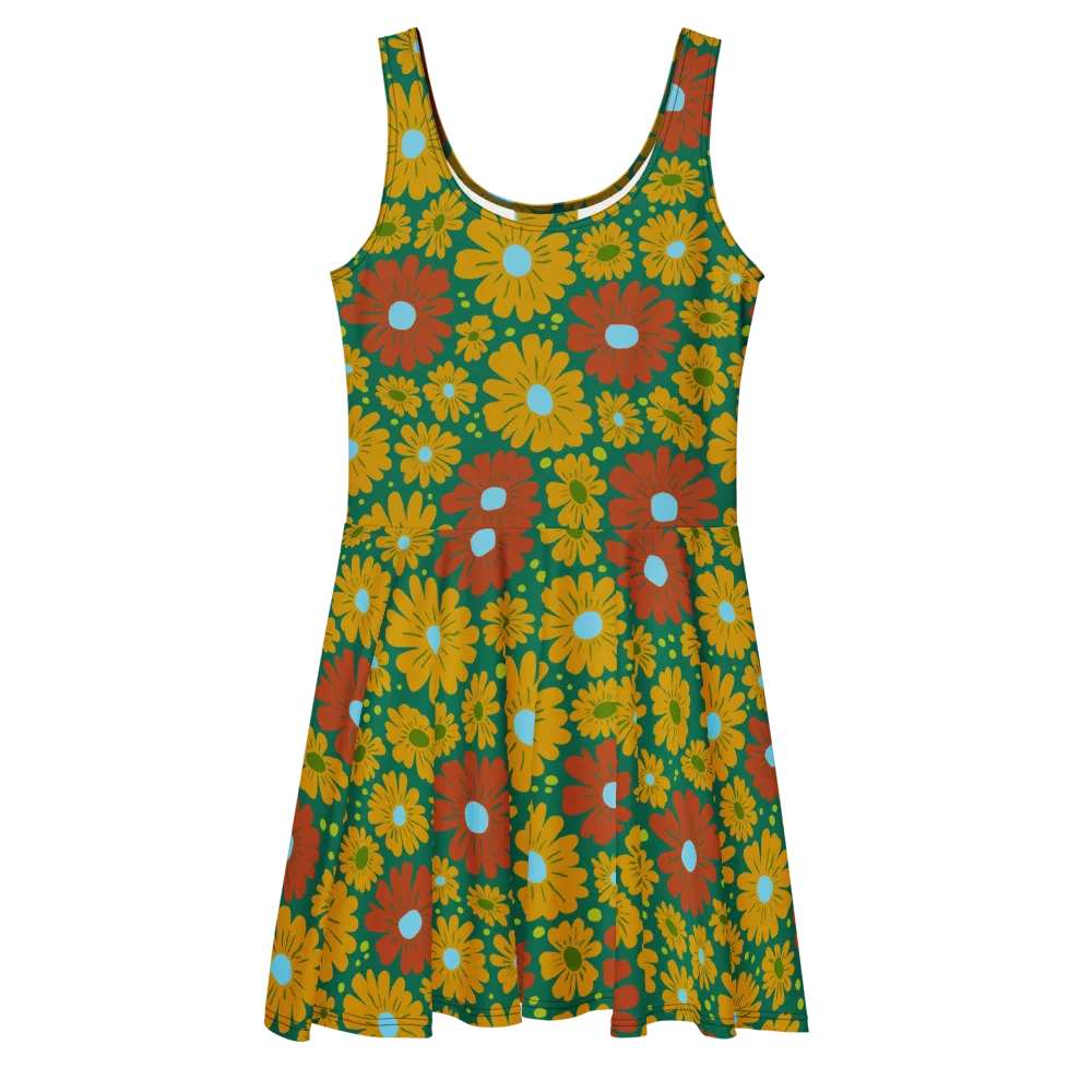 Marigold Voltage on Skater Dress — Front
