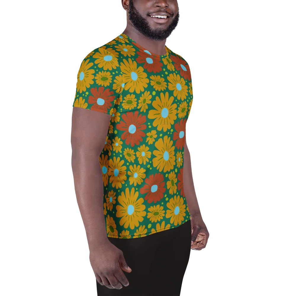 Marigold Voltage on Men's Athletic T-Shirt — Right