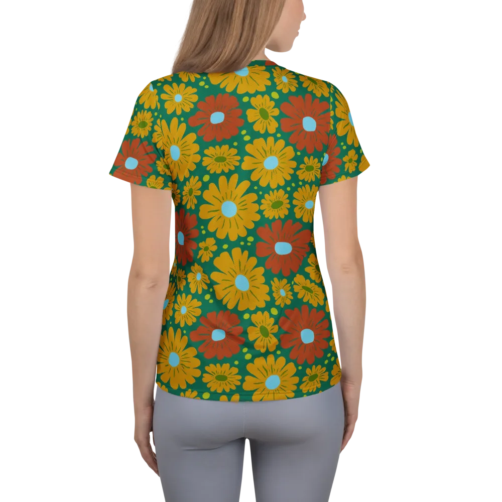 Marigold Voltage on Women's Athletic T-Shirt — Back