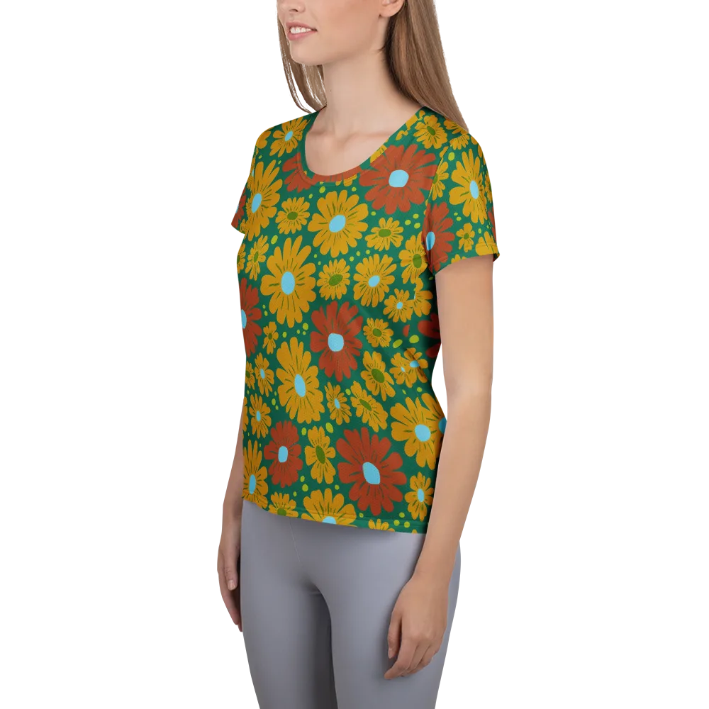 Marigold Voltage on Women's Athletic T-Shirt — Left