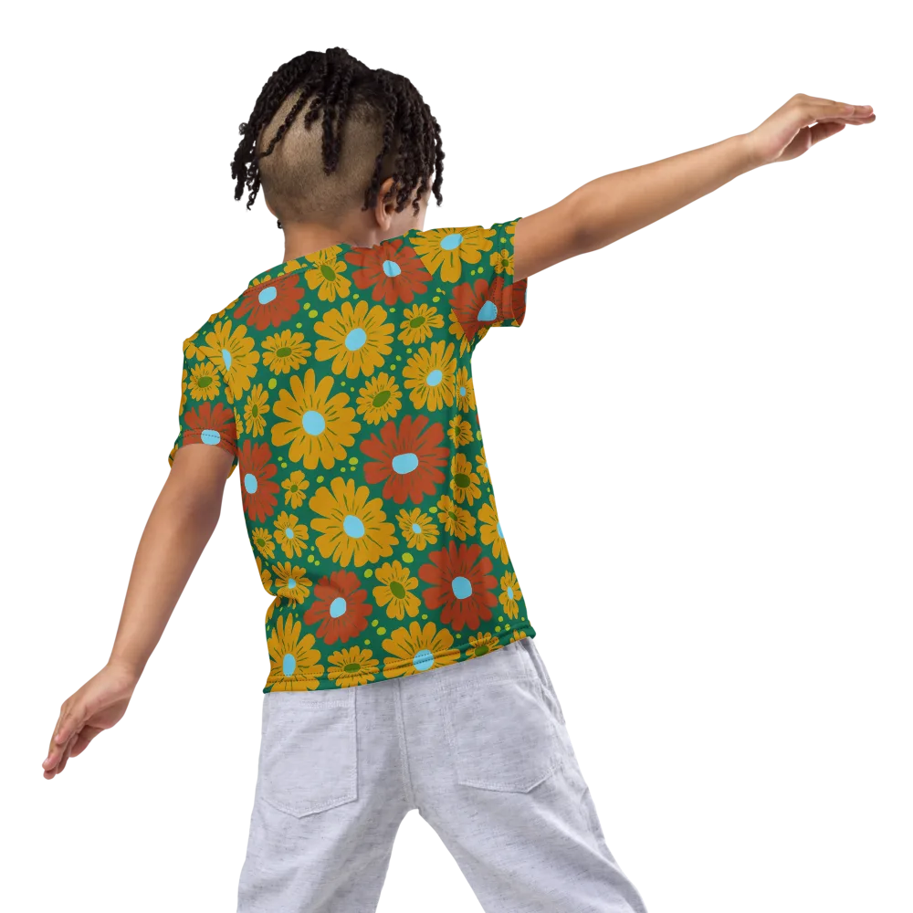 Marigold Voltage on Kids Crew Neck T-Shirt — Back
