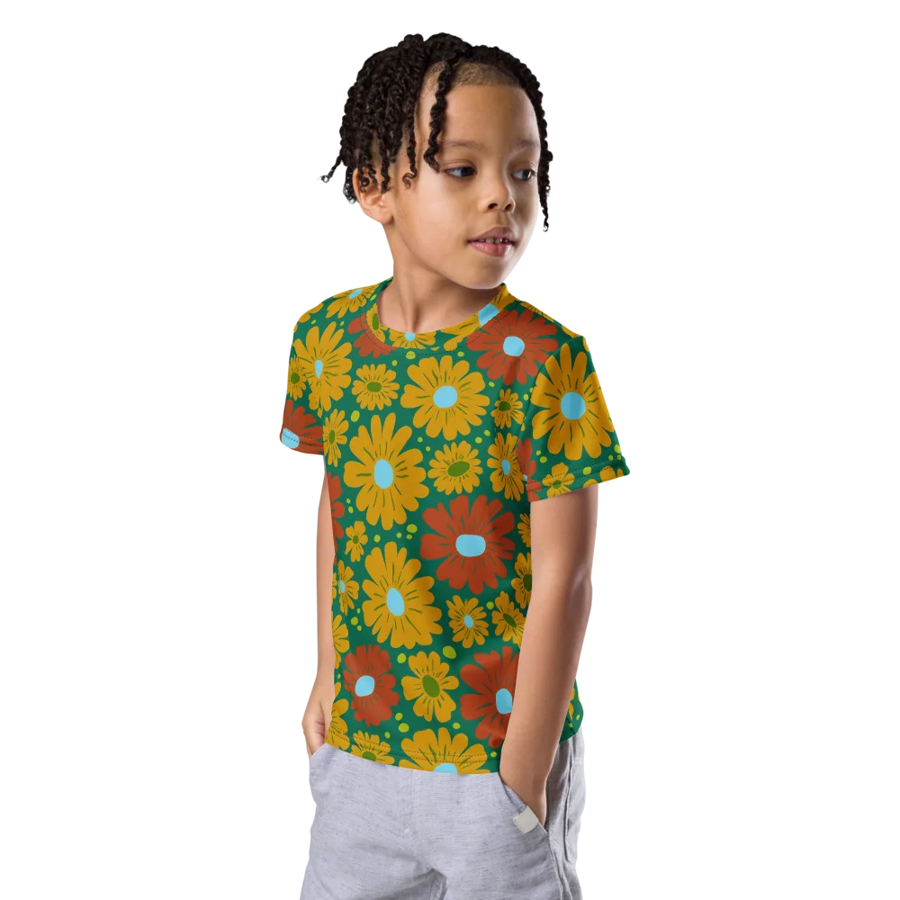 Marigold Voltage on Kids Crew Neck T-Shirt — Left Front