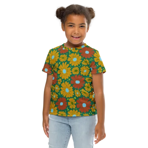 Marigold Voltage on a Kids Crew Neck T-Shirt