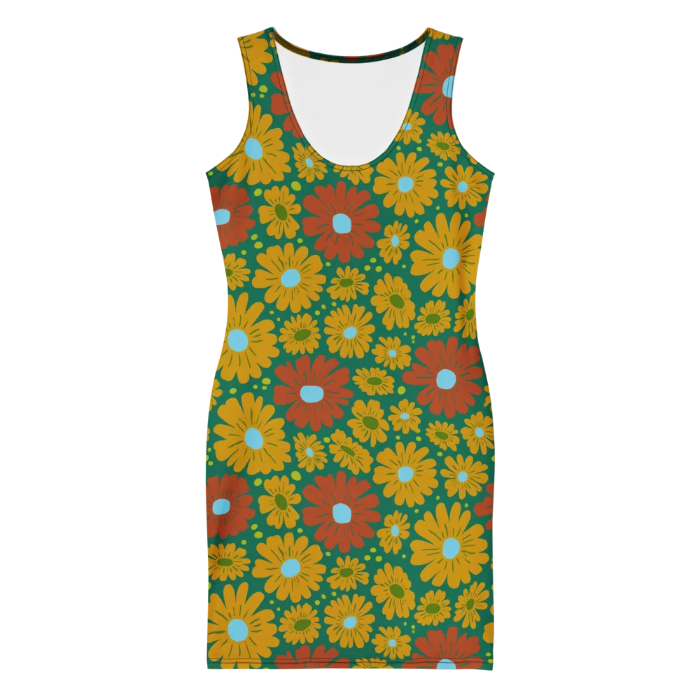 Marigold Voltage on Bodycon Dress — Front