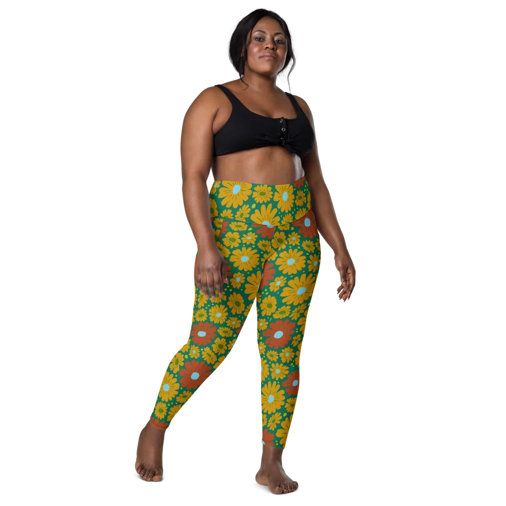 Marigold Voltage on Leggings with Pockets — Front